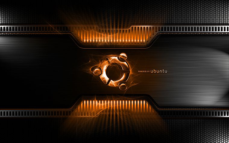 оранжевый цвет, металл, Linux, Ubuntu - обои на рабочий стол