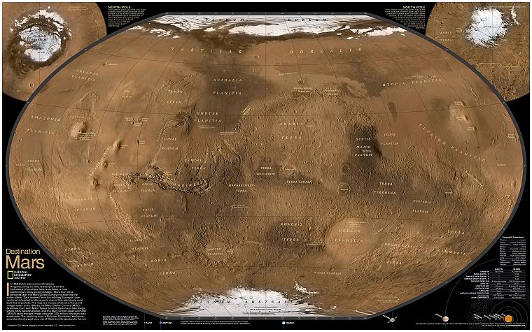 Марс, карты - обои на рабочий стол