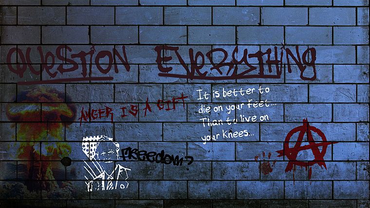 цитаты, граффити, анархия, Вопрос Все - обои на рабочий стол