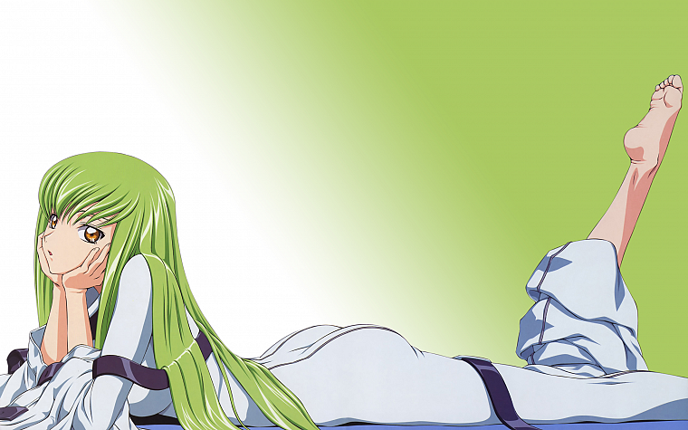 Code Geass (Код Гиас), длинные волосы, зеленые волосы, C.C., аниме, аниме девушки - обои на рабочий стол