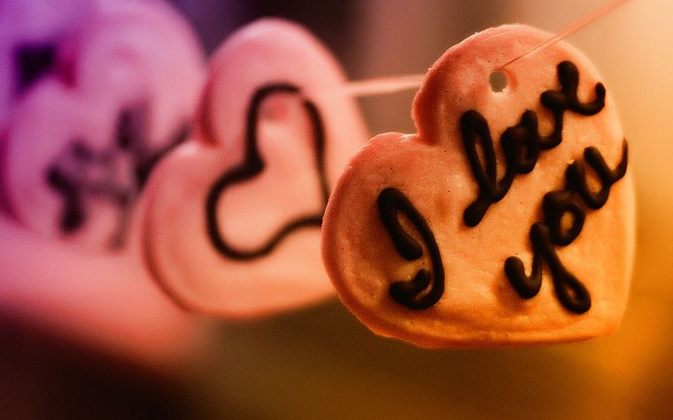 любовь, печенье, сердца - обои на рабочий стол