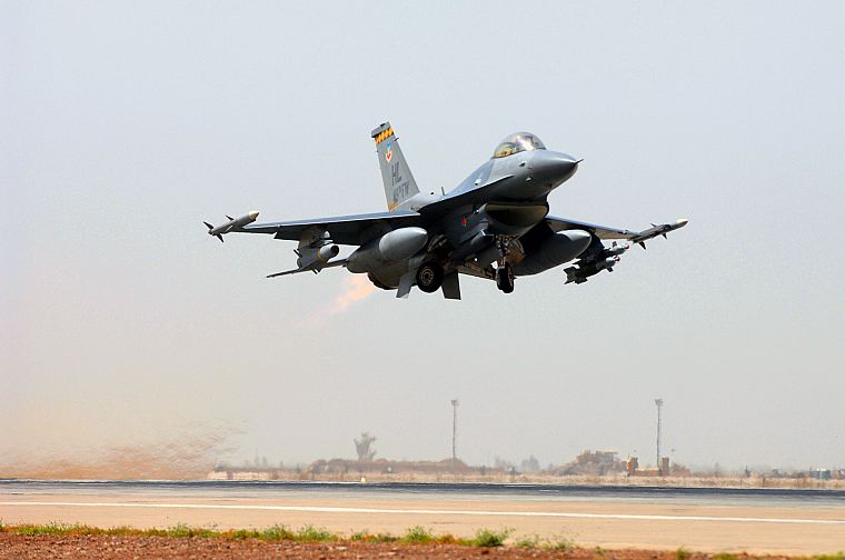 самолет, военный, снять, самолеты, F- 16 Fighting Falcon - обои на рабочий стол