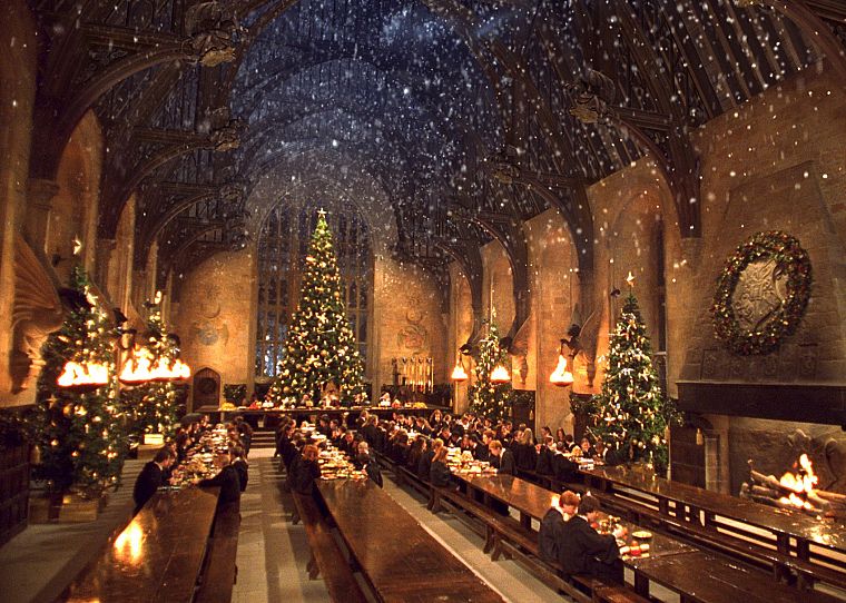 кино, Гарри Поттер, Гарри Поттер и тайная комната, Хогвартс, Рождество - обои на рабочий стол