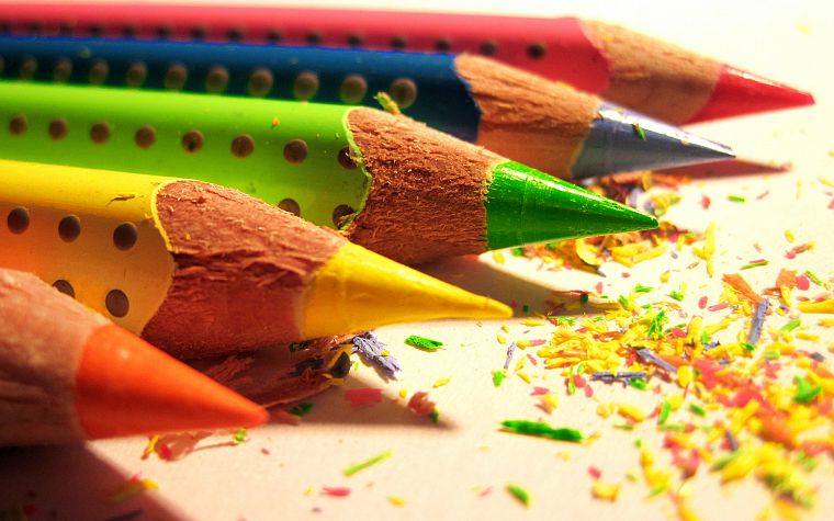 многоцветный, макро, карандаши - обои на рабочий стол