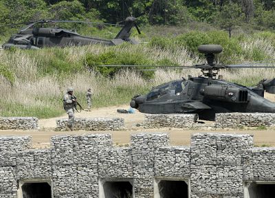 вертолеты, мосты, транспортные средства, AH-64 Apache, AH- 64D Longbow Apache - обои на рабочий стол