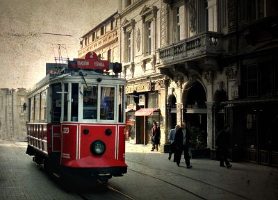 города, здания, трамвай, Турция, Стамбул, Таксим, улица Истикляль - обои на рабочий стол