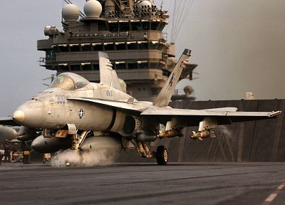 самолет, самолеты, транспортные средства, авианосцы, F- 18 Hornet - случайные обои для рабочего стола