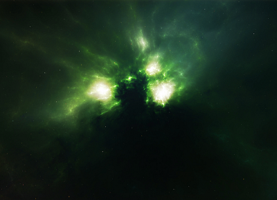 зеленый, сверхновая звезда - обои на рабочий стол
