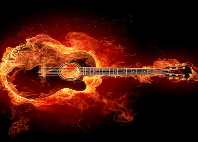 огонь, In Flames, гитары - копия обоев рабочего стола