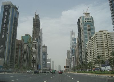 улицы, Дубай, трафика, небоскребы - копия обоев рабочего стола