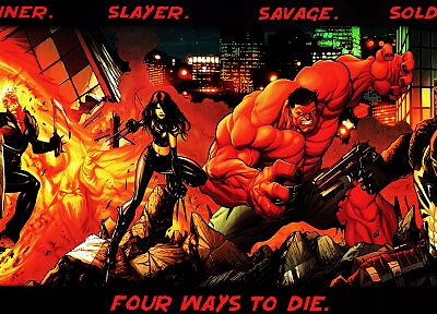 Халк ( комический персонаж ), яд, Ghost Rider, Марвел комиксы, Красный Халк, X - 23 - обои на рабочий стол