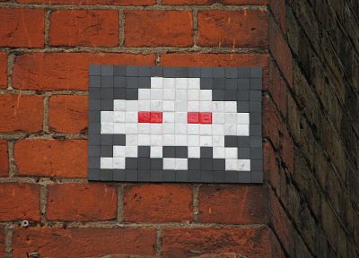 Захватчик ( художник ), Space Invaders, стрит-арт - случайные обои для рабочего стола