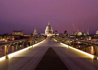 города, Лондон, зал, городской, ситилайтов, мост Тысячелетия, Собор Святого Павла - обои на рабочий стол