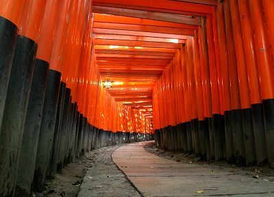 Япония, ходить, японский, Киото, красный путь, Фусими Инари Храм - оригинальные обои рабочего стола