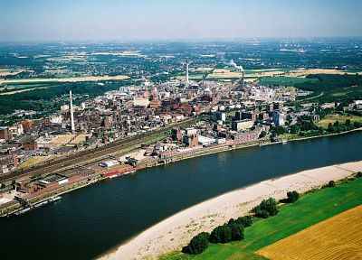 Германия, промышленные предприятия, реки - обои на рабочий стол