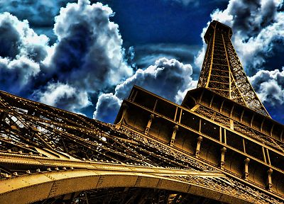 Эйфелева башня, Париж, HDR фотографии - случайные обои для рабочего стола