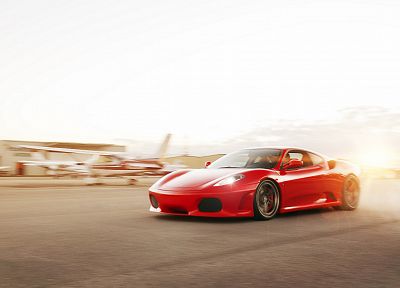 автомобили, аэропортов, красные автомобили, Ferrari F430 - случайные обои для рабочего стола