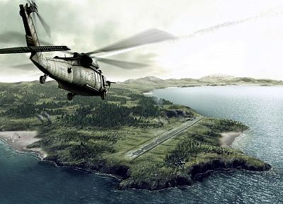 самолет, военный, вертолеты, транспортные средства, UH - 60 Black Hawk, море - оригинальные обои рабочего стола