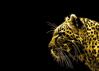 животные, Fractalius, золото, леопарды, темный фон - случайные обои для рабочего стола