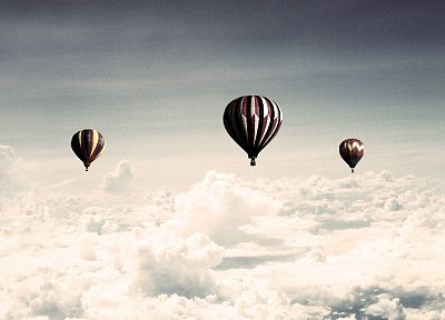 облака, воздушные шары - случайные обои для рабочего стола
