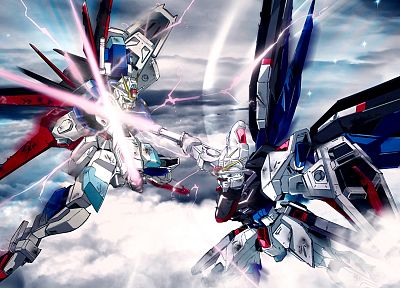 Gundam, роботы, борьба, механизм - похожие обои для рабочего стола