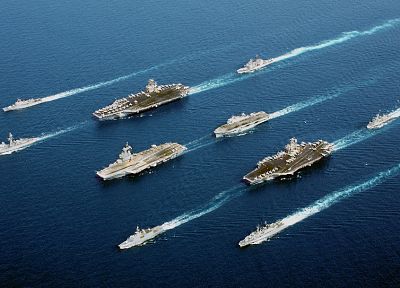 океан, военно-морской флот, авианосцы, флот - обои на рабочий стол