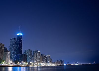 горизонты, Чикаго, ночь, города - оригинальные обои рабочего стола