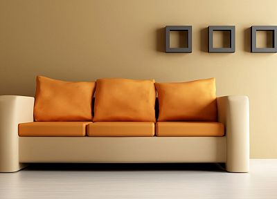 диван, оранжевый цвет - похожие обои для рабочего стола