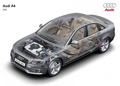 автомобили, Audi A4, вырезом, немецкие автомобили - обои на рабочий стол