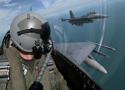 самолет, военный, пилот, F- 16 Fighting Falcon - случайные обои для рабочего стола