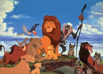 Simba, Король Лев, гиены, Mufasa, Нала, Тимон, Пумба - обои на рабочий стол