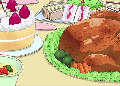 еда, аниме, Турция птица, торты - оригинальные обои рабочего стола