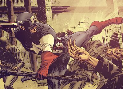 Капитан Америка, произведение искусства, Марвел комиксы - обои на рабочий стол