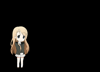 блондинки, K-ON! (Кэйон!), школьная форма, Kotobuki Tsumugi, аниме, простой фон, аниме девушки, темный фон - обои на рабочий стол