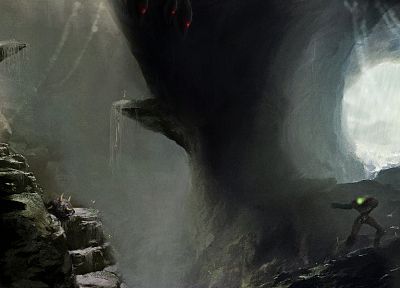 Metroid, видеоигры, пещеры, произведение искусства - обои на рабочий стол