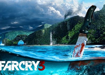 вода, видеоигры, океан, ножи, Far Cry, Far Cry 3 - случайные обои для рабочего стола