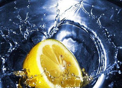 вода, фрукты, еда, лимоны - обои на рабочий стол