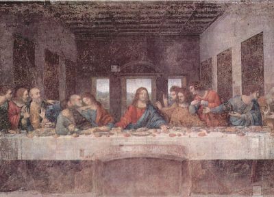 Тайная вечеря, Леонардо да Винчи - копия обоев рабочего стола