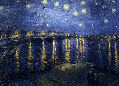 картины, Винсент Ван Гог, Звёздная ночь над Роной - похожие обои для рабочего стола