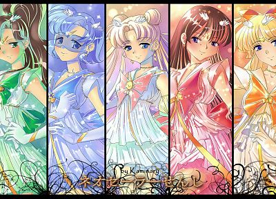 Sailor Moon, Сейлор Венера, Сейлор Марс, Сейлор Меркури, Сейлор Юпитер, морская форма, Bishoujo Senshi Sailor Moon - обои на рабочий стол