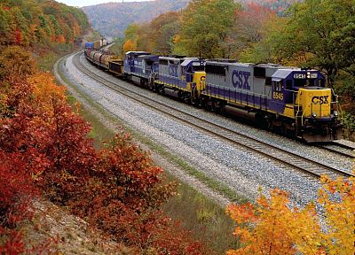 осень, поезда, железнодорожные пути, транспортные средства - случайные обои для рабочего стола
