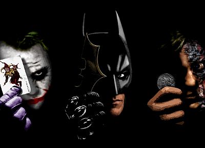 Бэтмен, черный цвет, Джокер, Двуликий, Темный рыцарь, Харви Дент - оригинальные обои рабочего стола