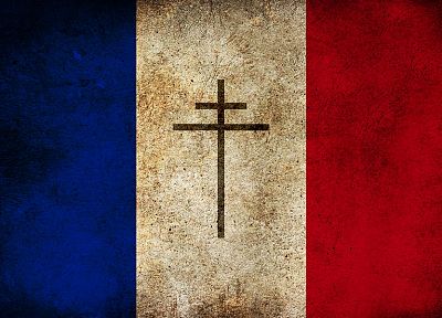Франция, Французский флаг, Lorraine Крест - обои на рабочий стол