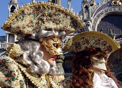 костюм, Венеция, карнавалы, шляпы, Венецианские маски - обои на рабочий стол