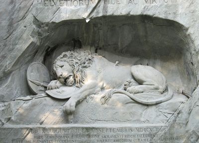 скульптуры, львы, Лев Люцерне - обои на рабочий стол