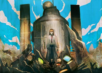 руины, аниме, Штейнс ; ворота, Makise Kurisu, аниме девушки - похожие обои для рабочего стола