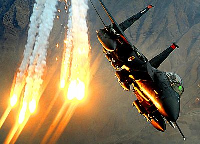самолеты, вспышки, F-15 Eagle - копия обоев рабочего стола