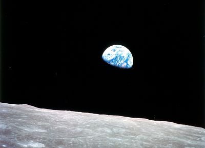 космическое пространство, Луна, Земля, Earthrise - оригинальные обои рабочего стола
