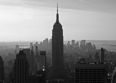 города, здания, Нью-Йорк, небоскребы, Empire State Building - обои на рабочий стол