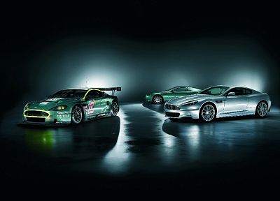 зеленый, автомобили, Астон Мартин, транспортные средства, Aston Martin DB9, Aston Martin DBS, вид сбоку, Aston Martin DBR9, вид спереди угол - оригинальные обои рабочего стола
